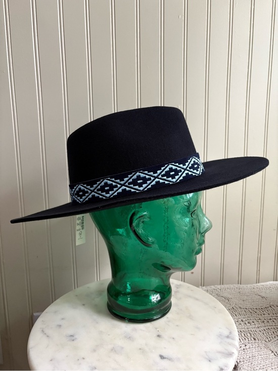 NEW Wyeth x Madewell 100% Wool Wide Brim Hat Navy Blue Women’s One Size Classic main image 5